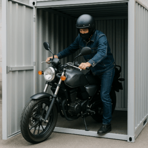 レンタルバイクコンテナ内最大長さ自動計算【斜め置き】